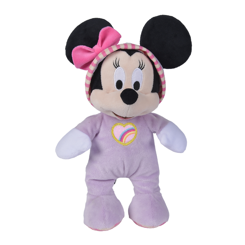  minnie souris peluche pyjama violet 25 cm 